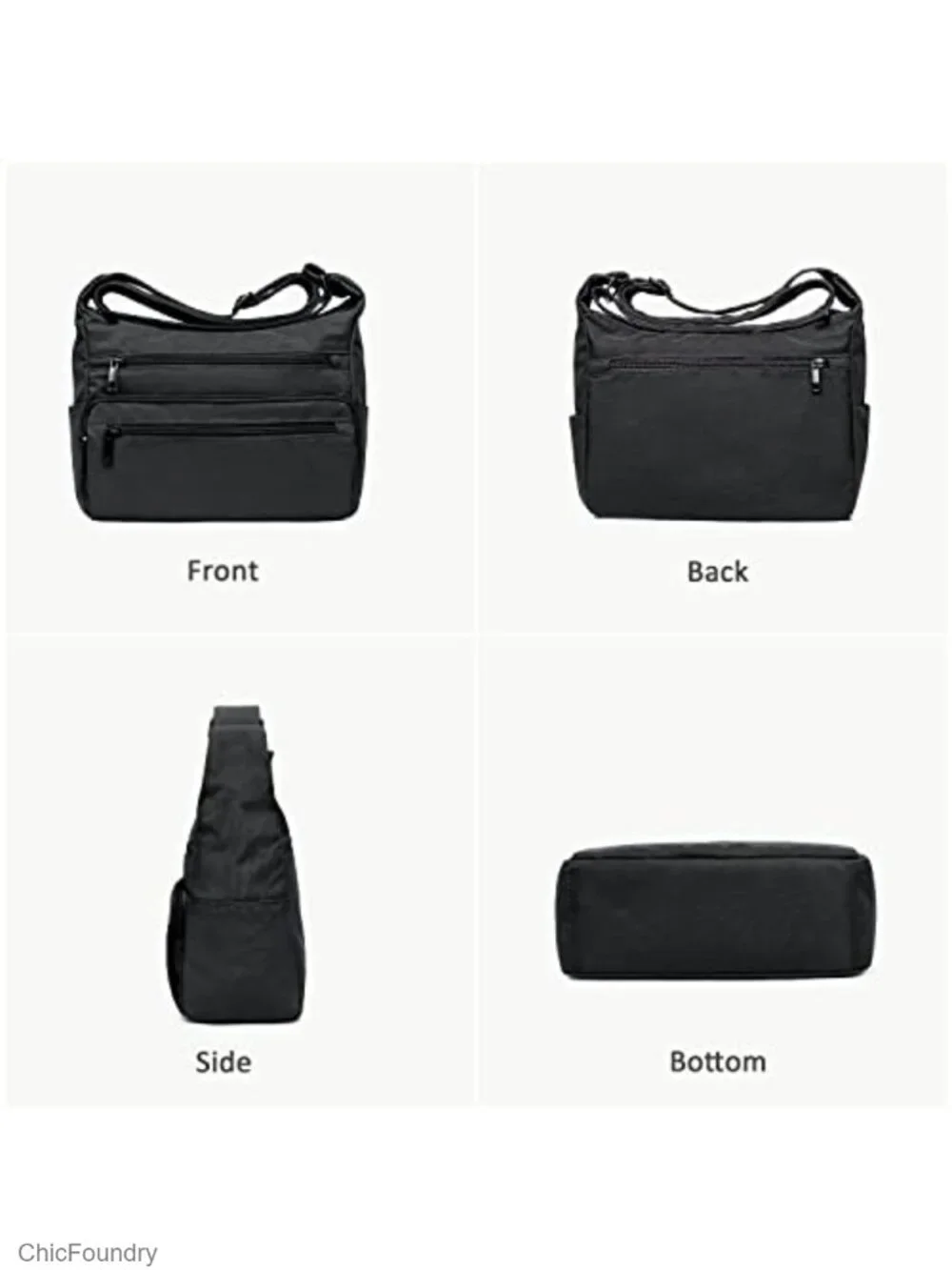 RFID Nylon Multi Pocket Crossbody Bag Travel Handbag